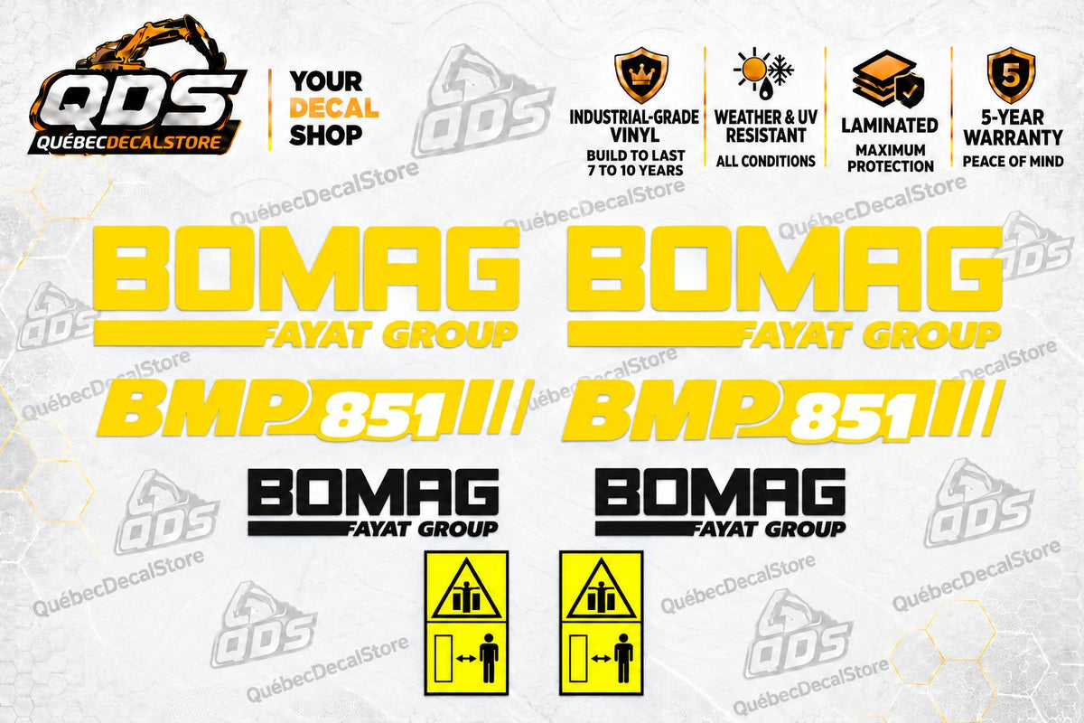 Bomag BMP851 Trench Compactor Decal Kit