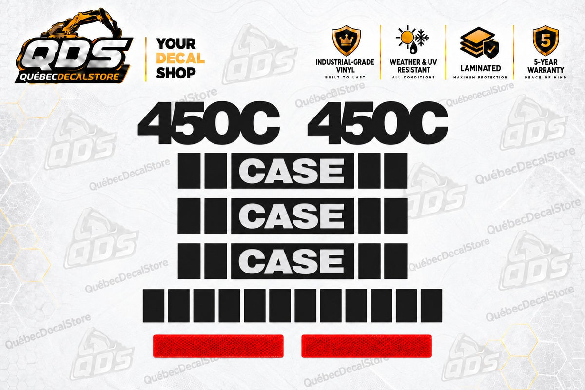 Kit de adhesivos para bulldócer de orugas CASE 450C – Gráficos negros