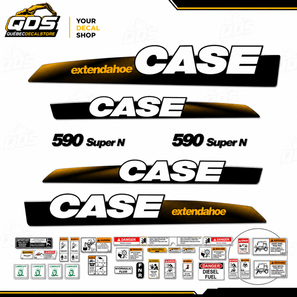 Kit di decalcomanie di ricambio per Case 590 Super N