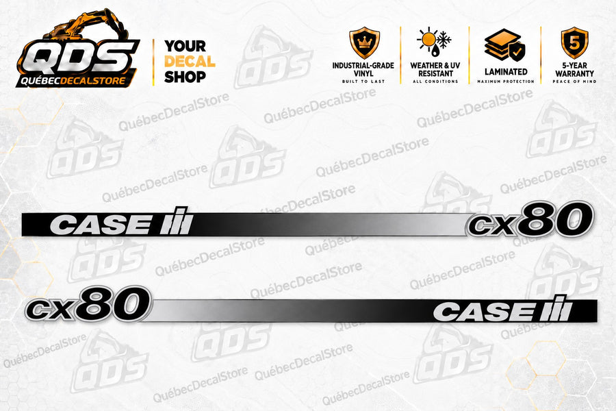 CASE CX80 graafmachine stickerset – Zijstrips