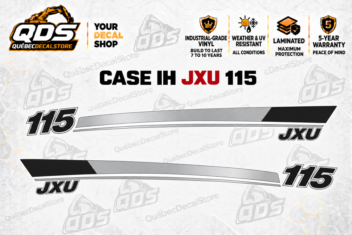 Case IH JXU 115 aftermarket decal kit concept preview; fitment and dimensions require confirmation before production
