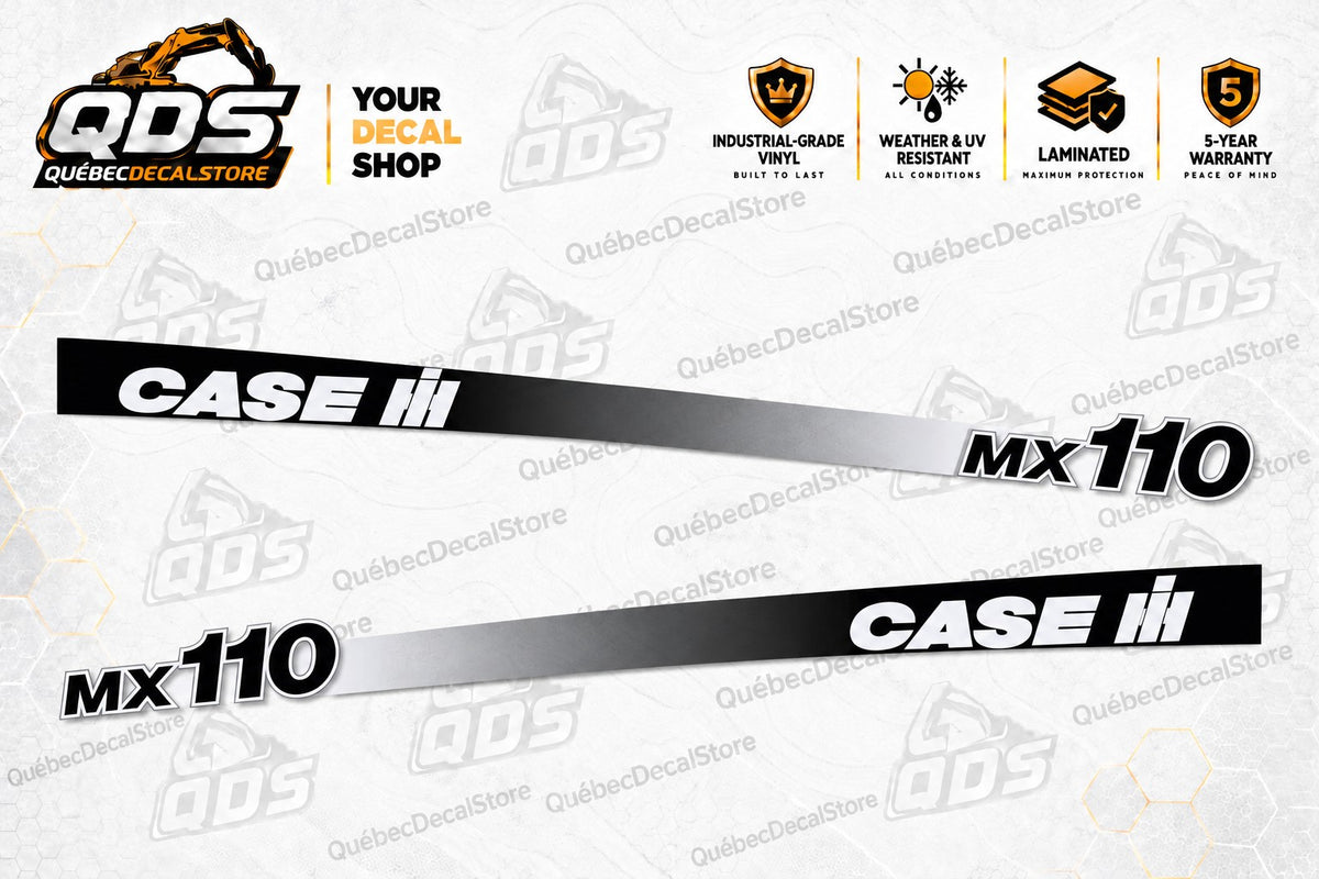 CASE IH MX110 Tractor Decal Kit – 2 Side Stripes
