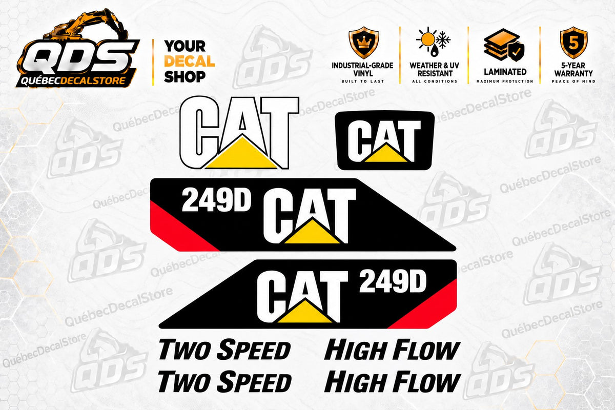 Kit de adhesivos Caterpillar CAT 249D – Logotipos e inscripciones