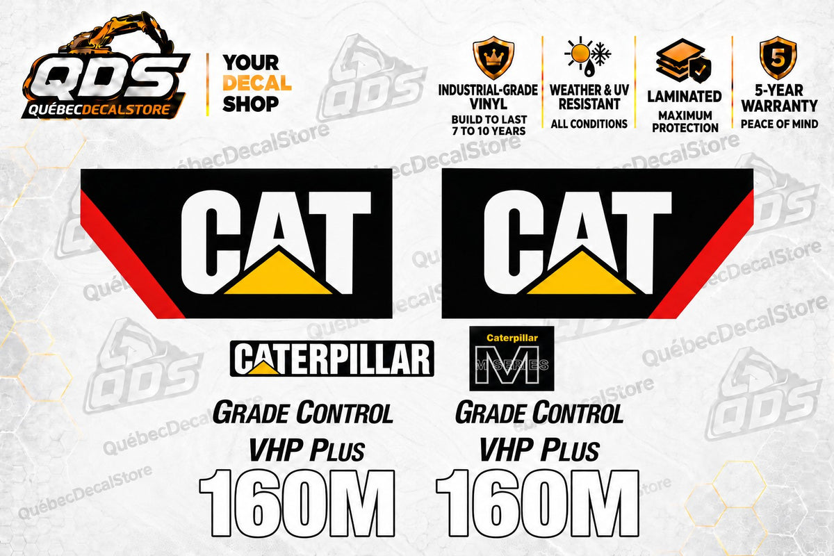 Caterpillar 160M Motor Grader Decal Kit – Grade Control