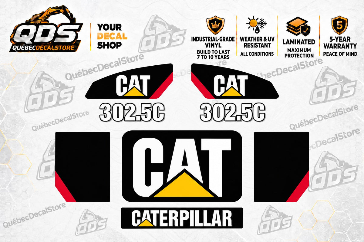 Caterpillar 302.5C Mini Excavator Decal Kit