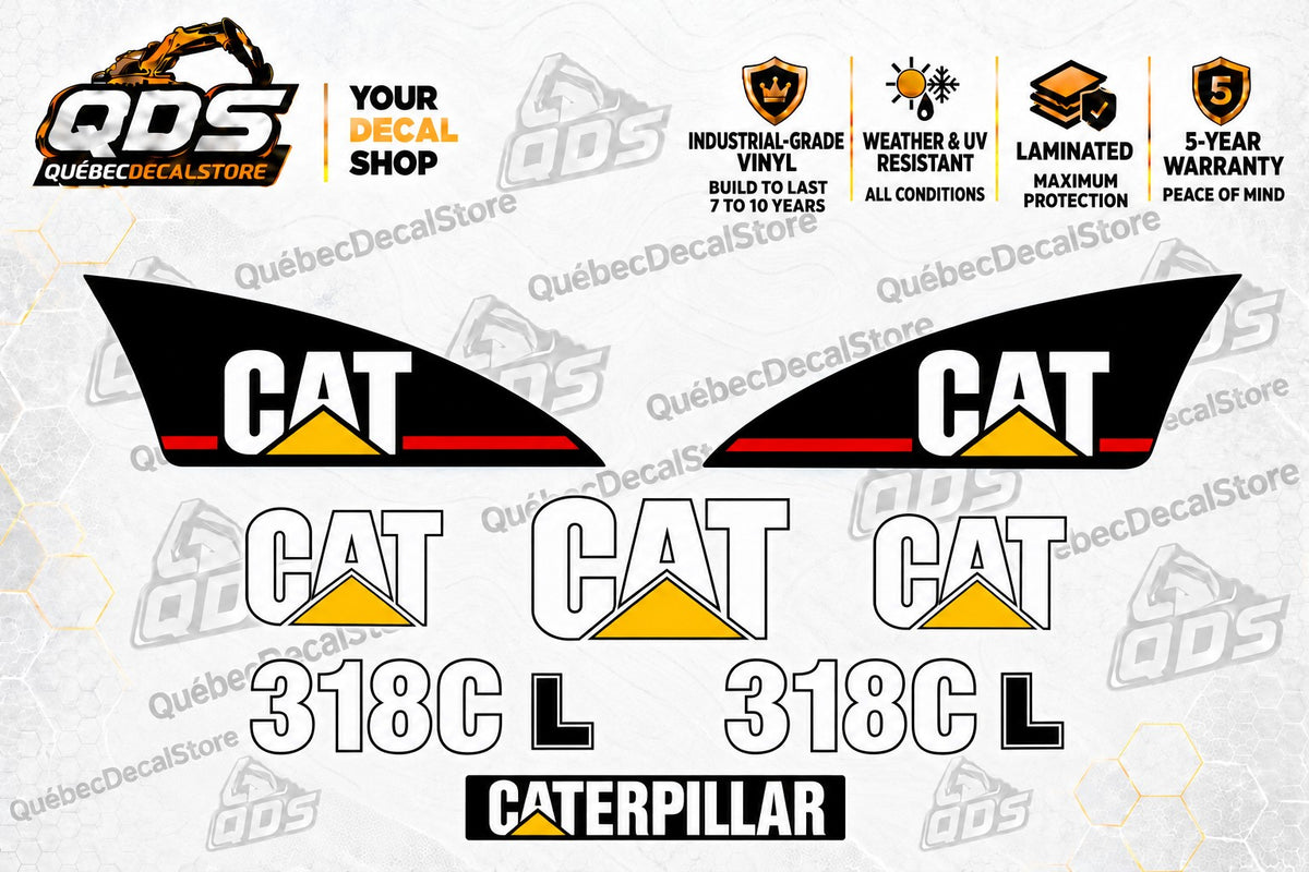 Caterpillar 318C L Excavator Decal Kit