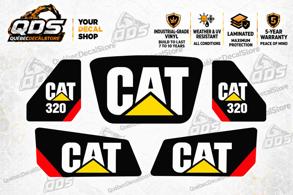 Caterpillar 320 Next Gen Excavator Decal Kit – Black & Red