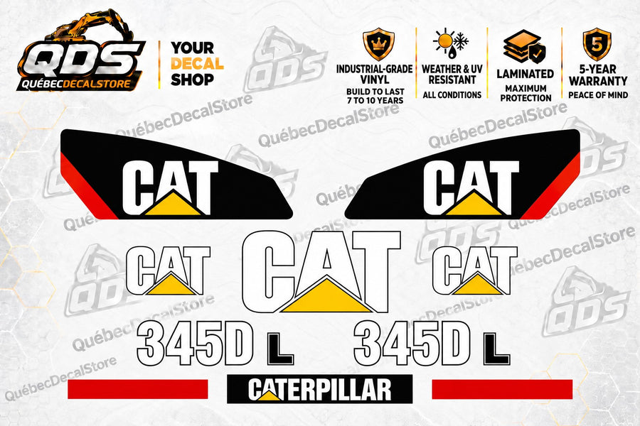 Caterpillar 345D L Excavator Decal Kit