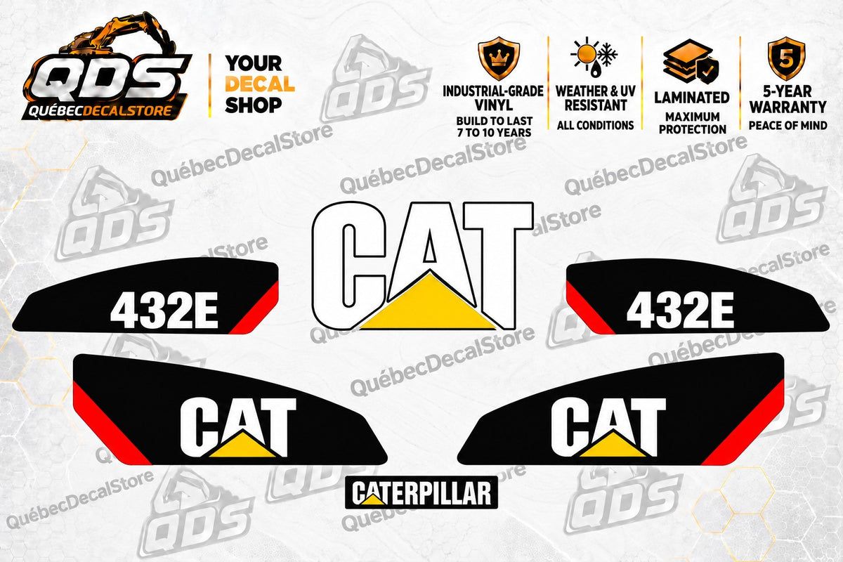 Caterpillar 432E Backhoe Loader Decal Kit