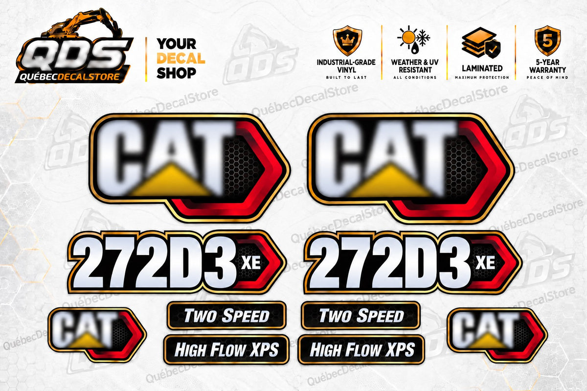 Kit de calcomanías Caterpillar CAT 272D3 XE Skid Steer