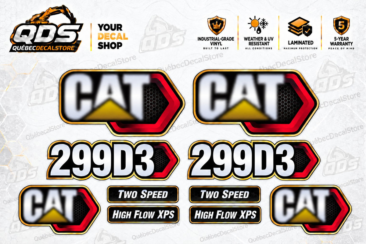 Kit de décalques Caterpillar CAT 299D3 Skid Steer