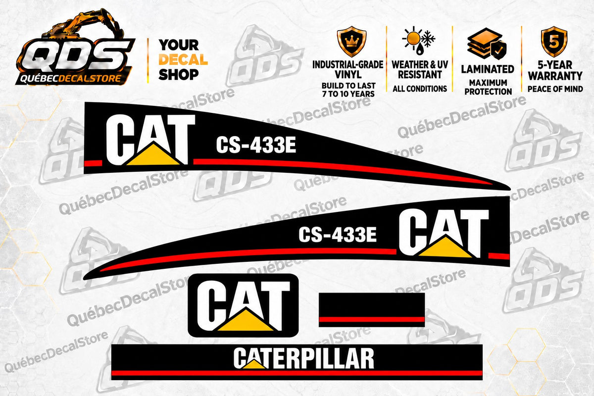 Caterpillar CS-433E Vibratory Roller Decal Kit