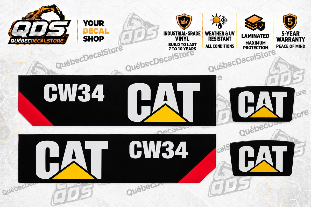 Caterpillar CW34 Pneumatic Roller Decal Kit