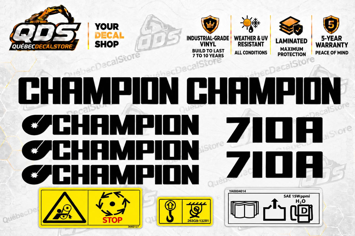 Champion 710A Grader Decal Kit