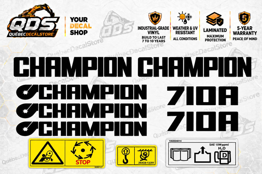 Champion 710A Grader Decal Kit