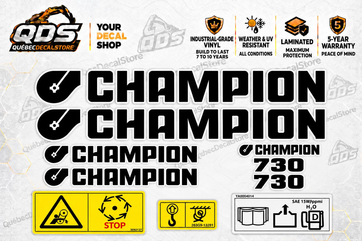 Champion 730 Grader Decal Kit