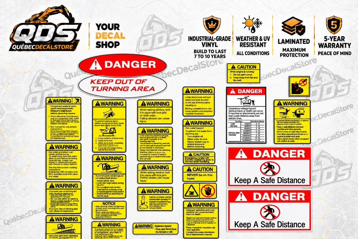 Komatsu Crawler Carrier Safety & Warning Decal Kit