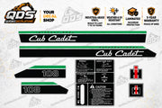 Cub Cadet 108 Garden Tractor Decal Kit – Green Stripes