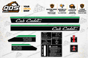 Cub Cadet 108 Garden Tractor Decal Kit – Green Stripes
