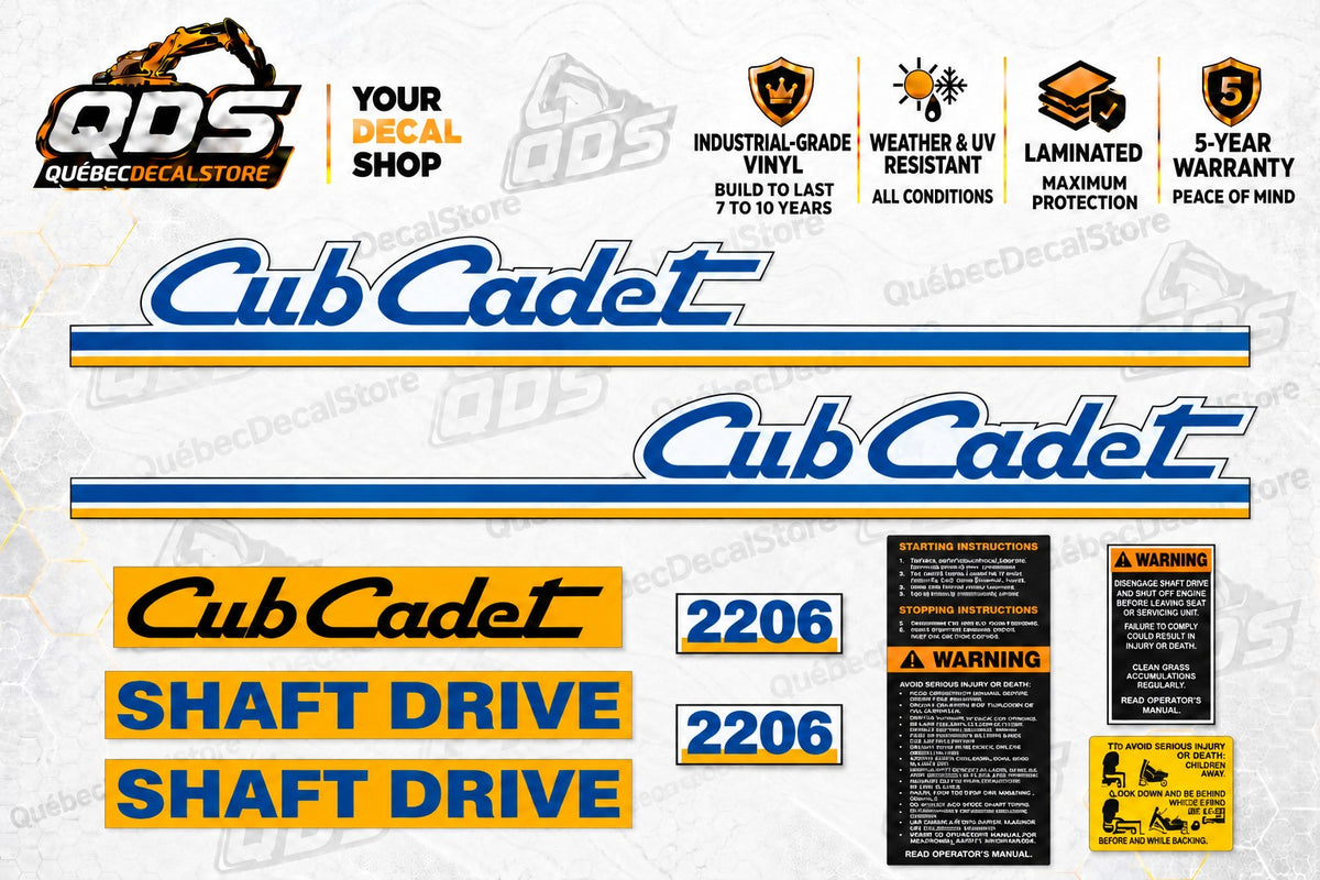 Cub Cadet 2206 Garden Tractor Decal Kit