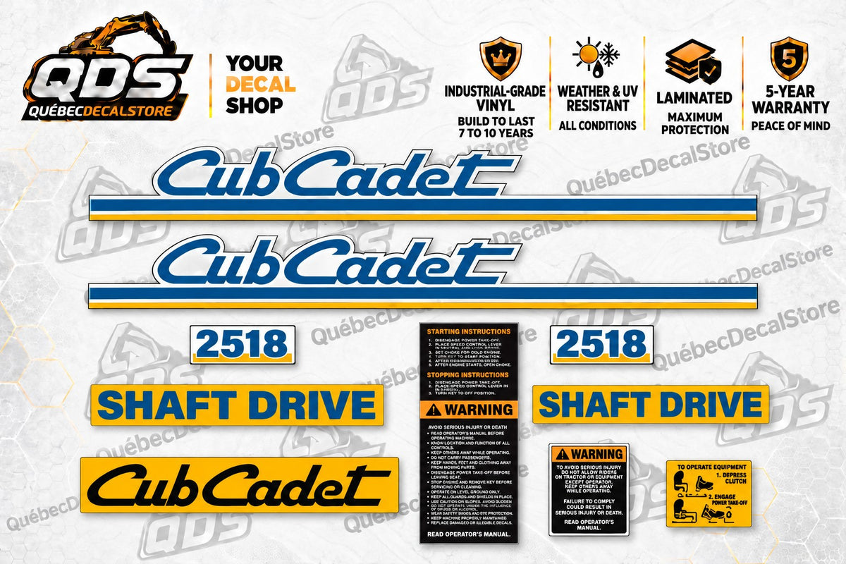 Cub Cadet 2518 Garden Tractor Decal Kit – Shaft Drive