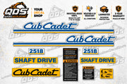 Cub Cadet 2518 Garden Tractor Decal Kit – Shaft Drive
