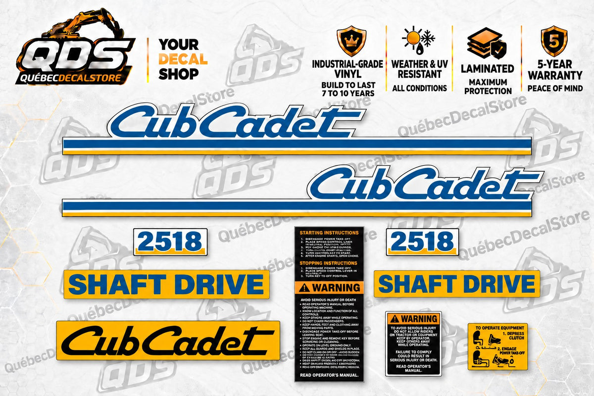 Cub Cadet 2518 Garden Tractor Decal Kit – Shaft Drive
