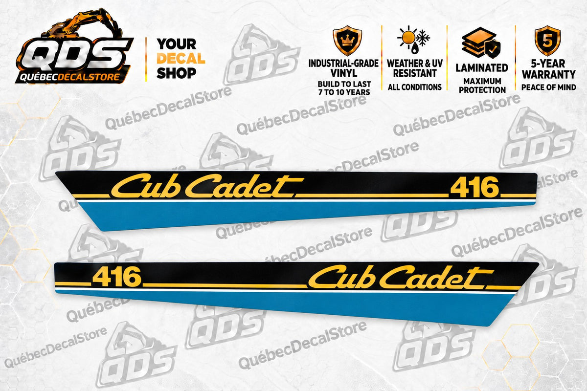 Cub Cadet 416 Front End Loader Decal Kit – Black & Blue