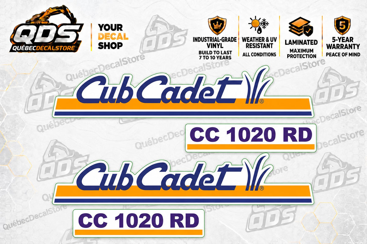 Cub Cadet CC 1020 RD Lawn Tractor Decal Kit
