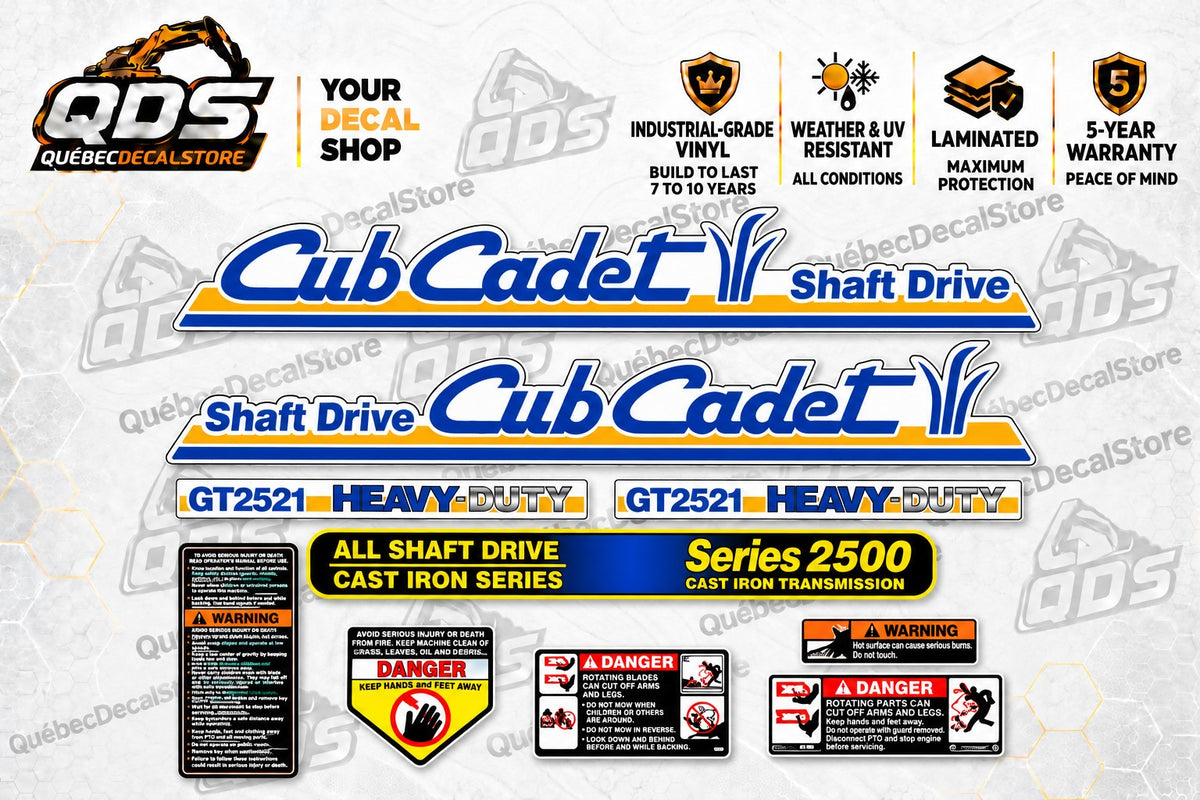 Cub Cadet GT2521 Garden Tractor Decal Kit – Series 2500