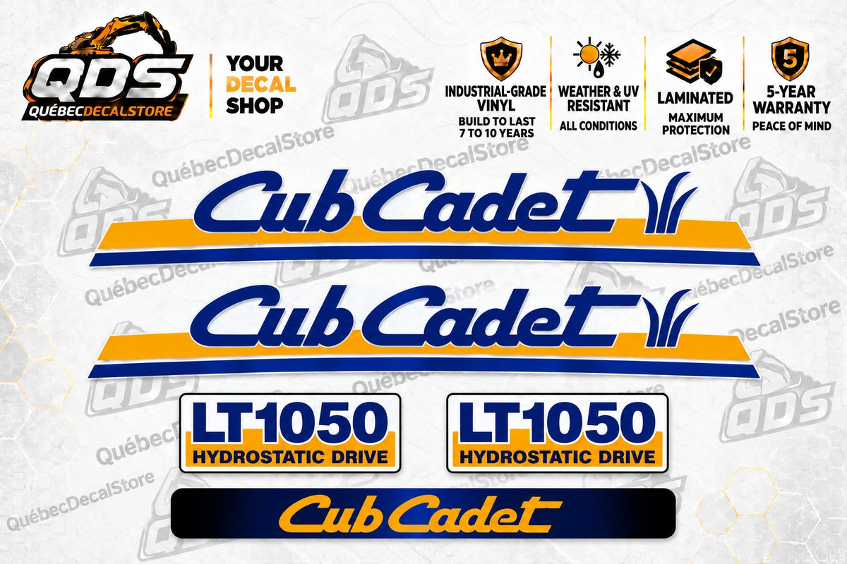 Cub Cadet LT1050 Lawn Tractor Decal Kit – Hydrostatic Drive