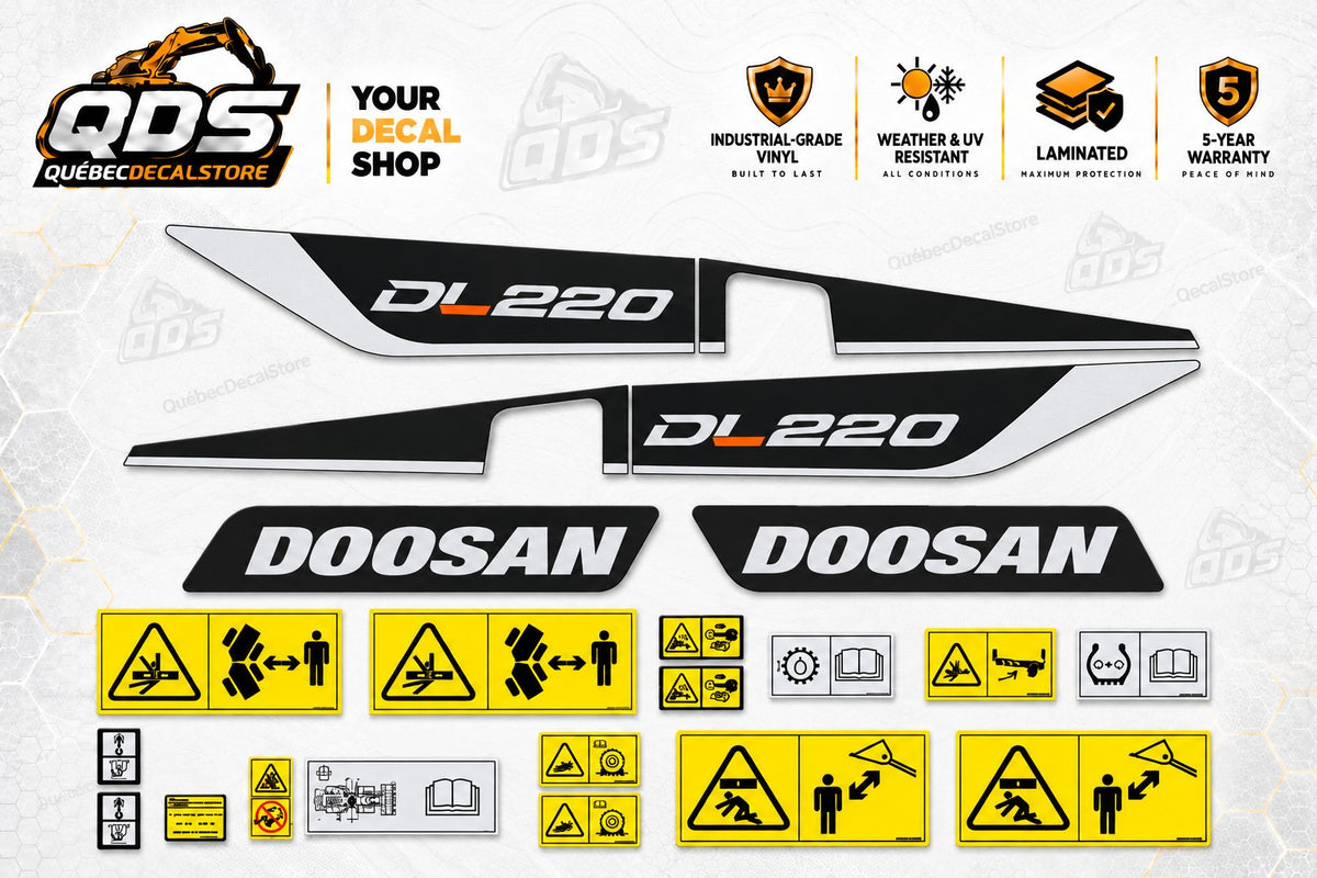 Kit adesivi per Doosan DL220 – Pala gommata