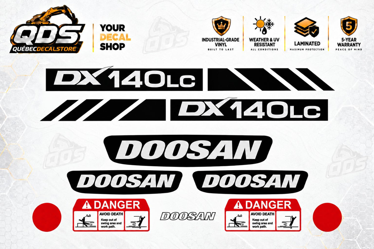 Kit adesivi per Doosan DX140LC – Escavatore cingolato