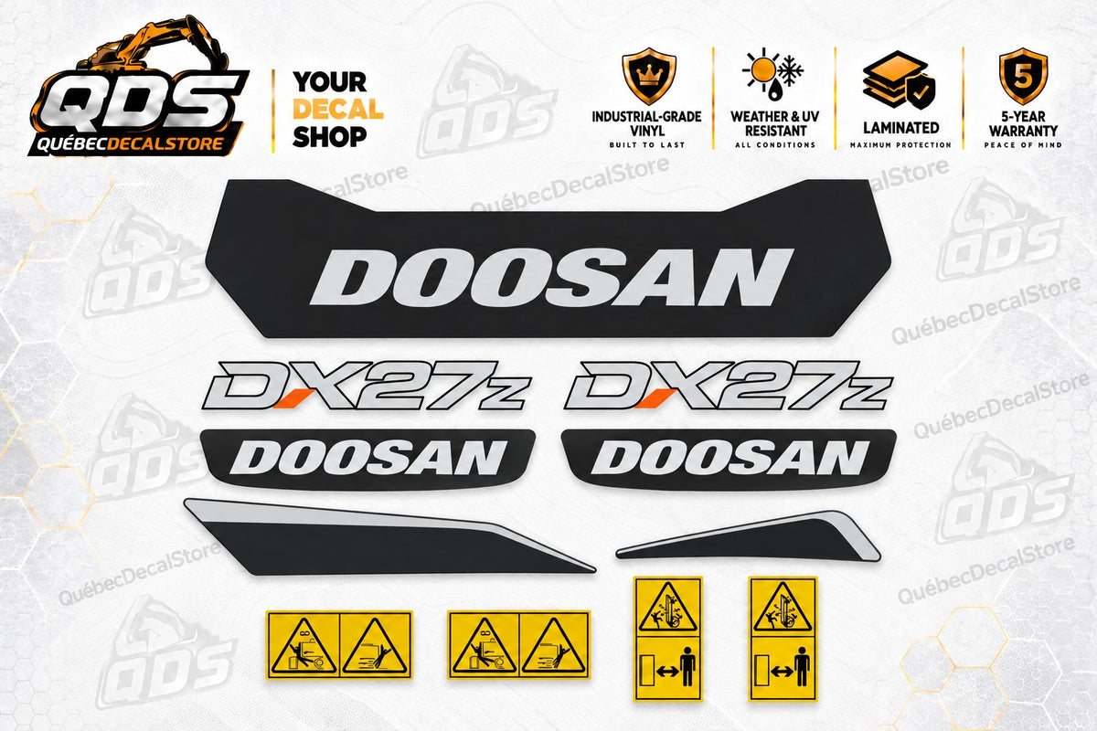 Doosan DX27z Aufklebersatz – Minibagger