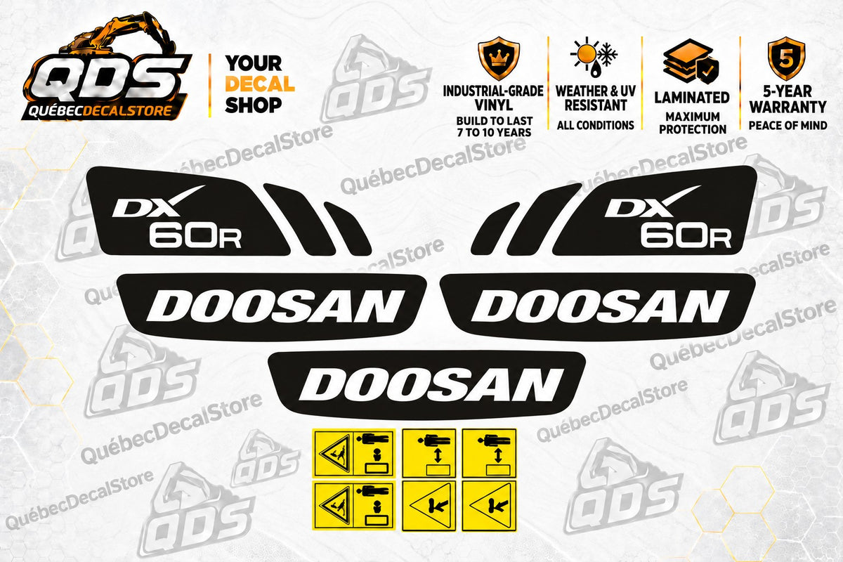 Doosan DX60R Mini Excavator Decal Kit