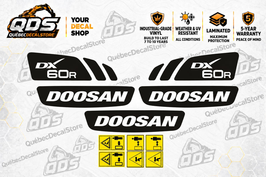 Doosan DX60R Mini Excavator Decal Kit