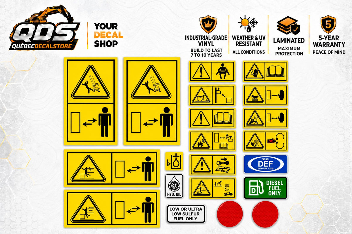 Kit de calcomanías de seguridad CASE – Todas las excavadoras