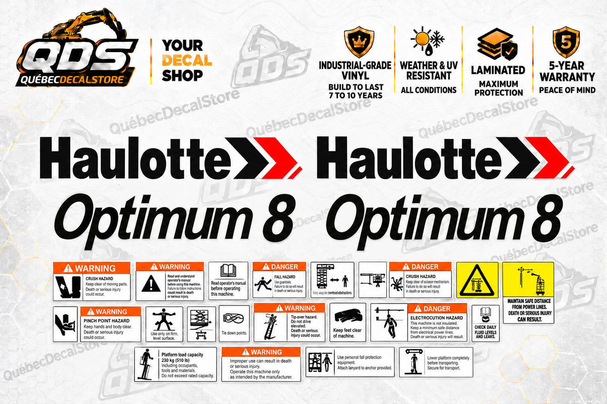 Haulotte Optimum 8 Scissor Lift Decal Kit