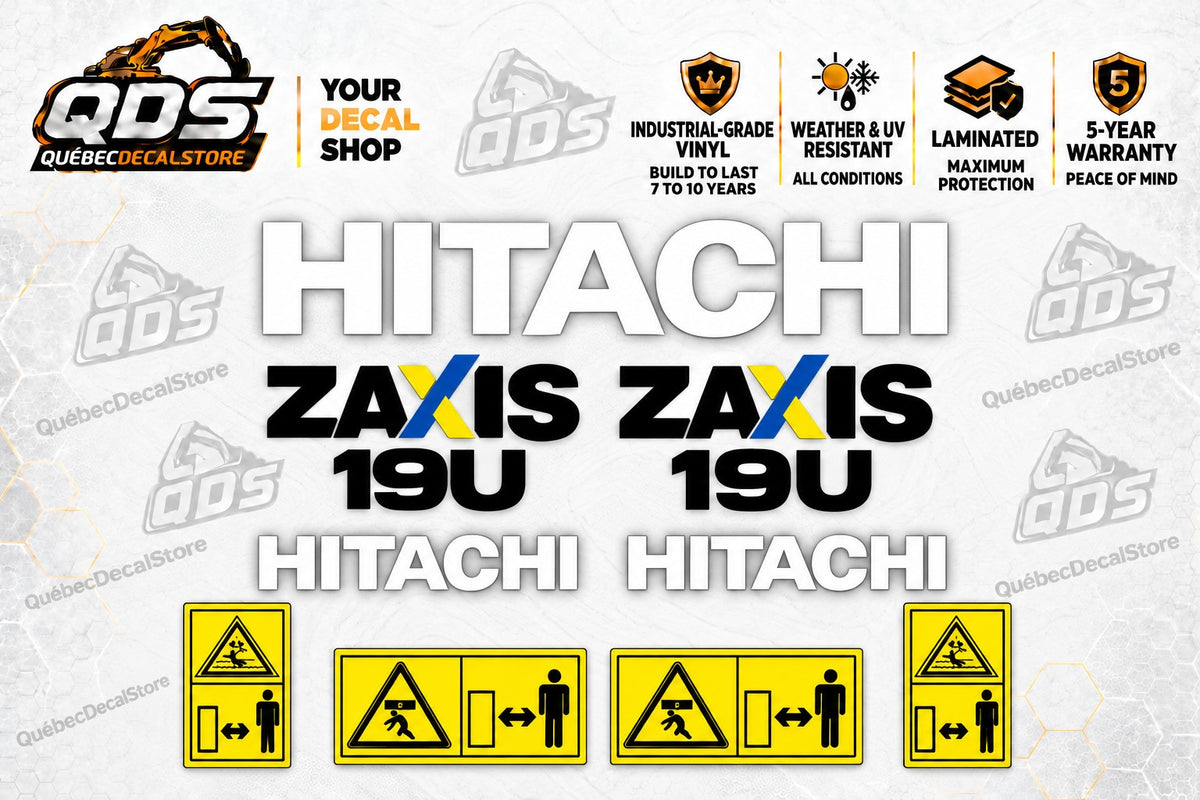 Hitachi ZAXIS 19U Mini Excavator Decal Kit