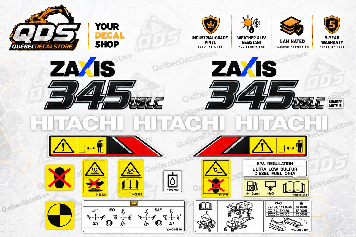 Hitachi ZAXIS 345USLC Excavator Decal Kit