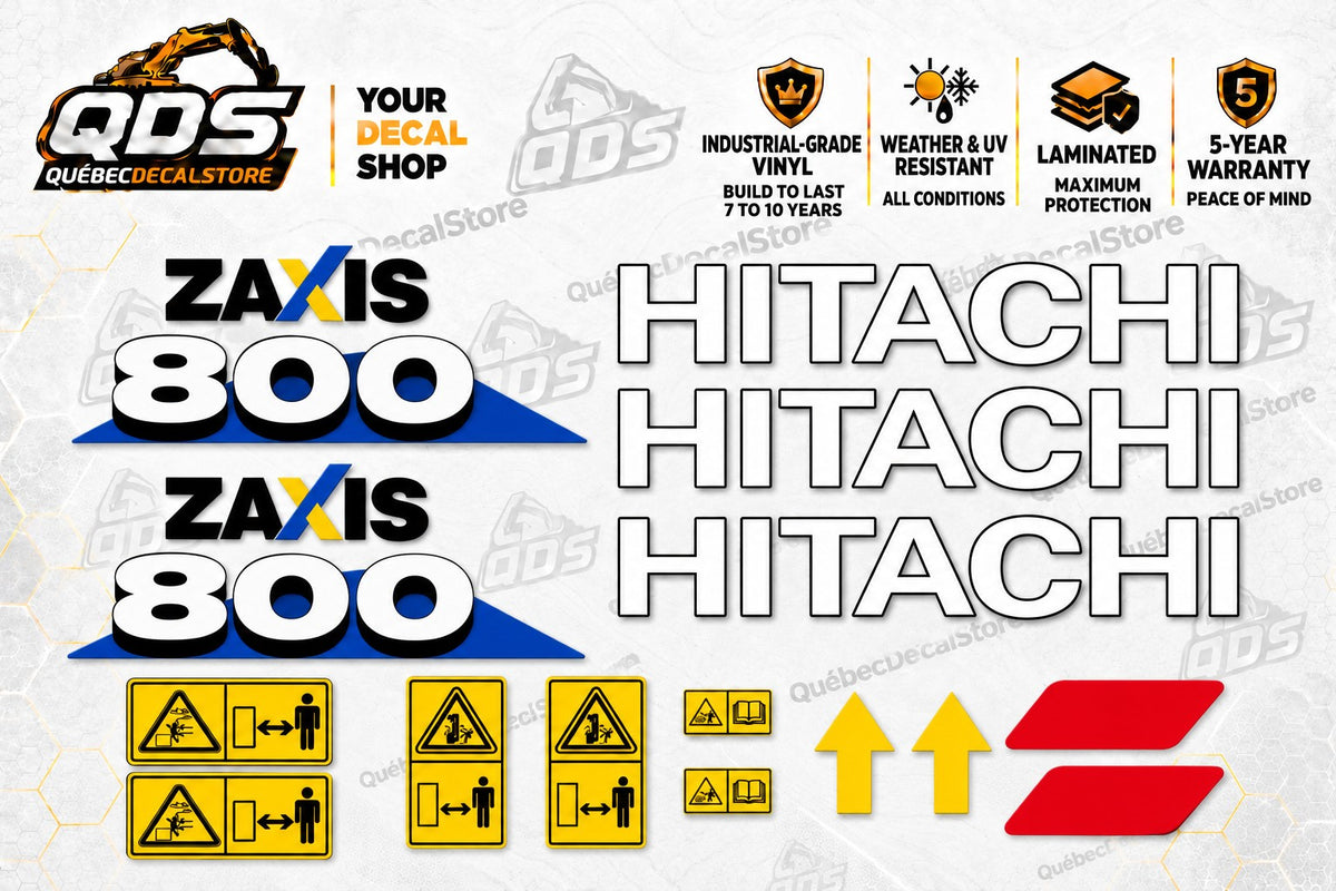 Hitachi ZAXIS 800 Decal Kit – Blue Panel Graphics
