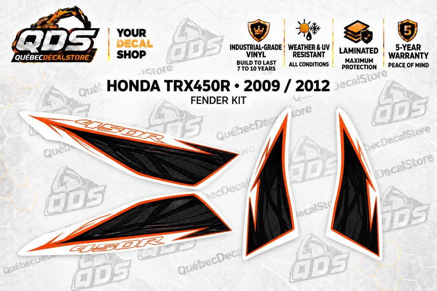 Honda TRX450R 2009 / 2012 Fender Decal Kit – Orange