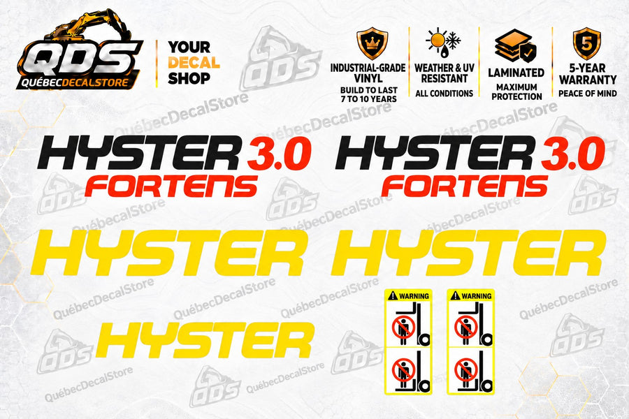 Hyster 3.0 Fortens Forklift Decal Kit