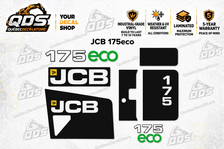 JCB 175 eco replacement decal kit for skid steer loader – QuébecDecalStore