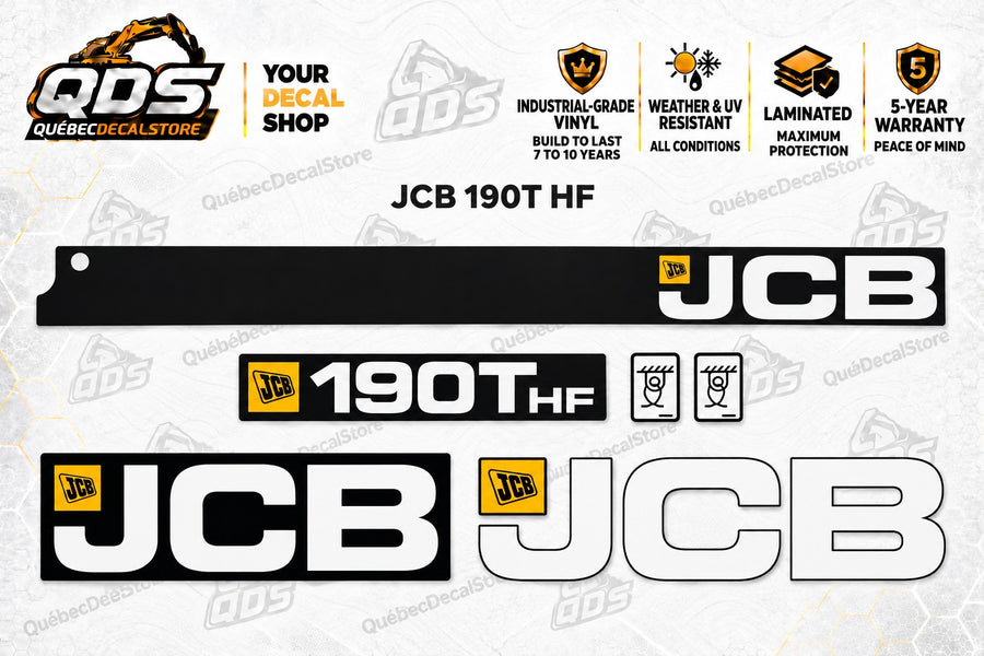 JCB 190T HF compact track loader replacement decal kit – updated QuébecDecalStore product image
