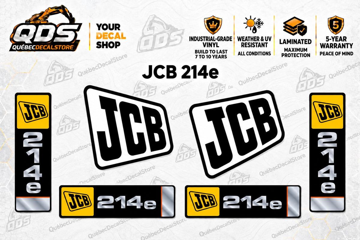 JCB 214e Backhoe Loader Decal Kit
