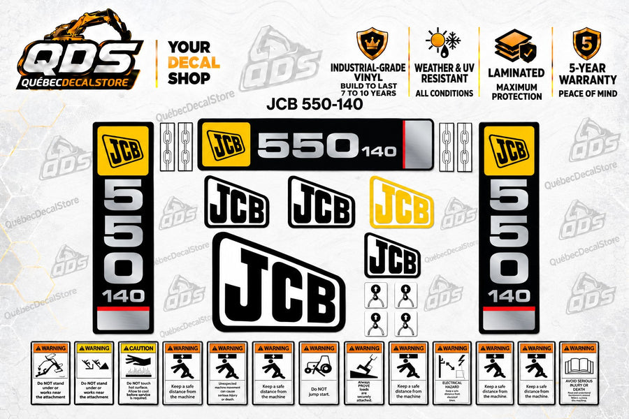 JCB 550-140 replacement decal kit for telehandler – QuébecDecalStore