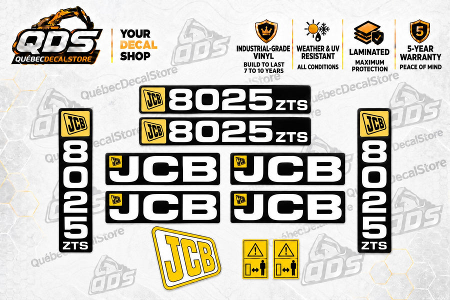 JCB 8025 ZTS Mini Excavator Decal Kit