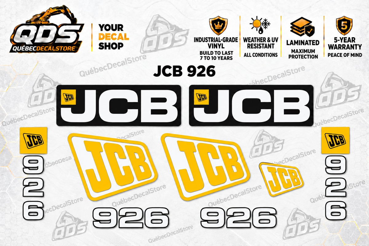 JCB 926 Rough Terrain Forklift Decal Kit