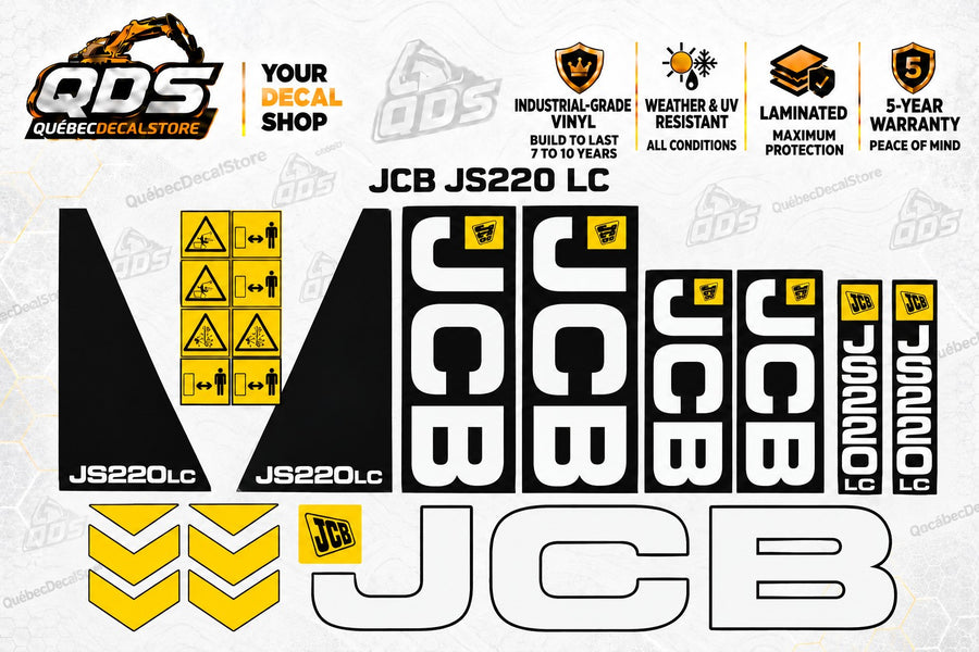 JCB JS220 LC replacement decal kit for excavator – QuébecDecalStore